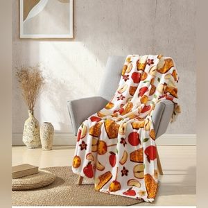 Fall Apple Pie 🥧 Plush Throw Blanket 50x60